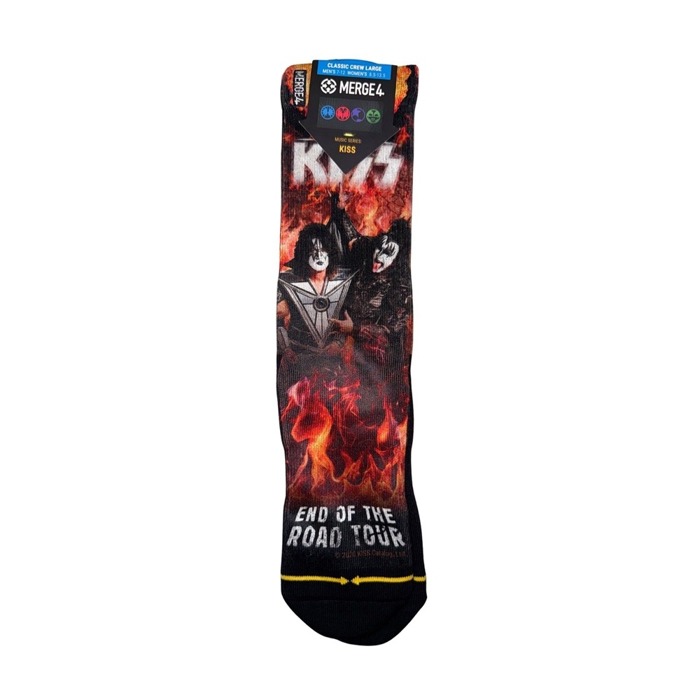 MERGE4 KISS End Of The‎ Road Crew Socks Large Black Cult Weave Rock Collectible